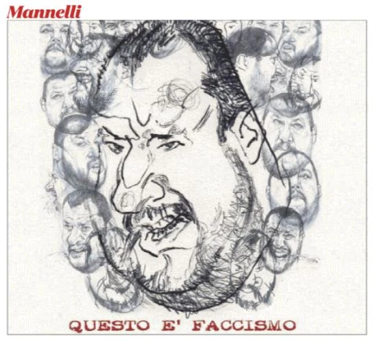 La vignetta vergognosa di Mannelli sulla prima pagina del Fatto quotidiano: Matteo Salvini e il "faccismo"