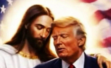 Donald Trump abbracciato a Gesù, l'ultima provocazione: "Mostri satanici..."