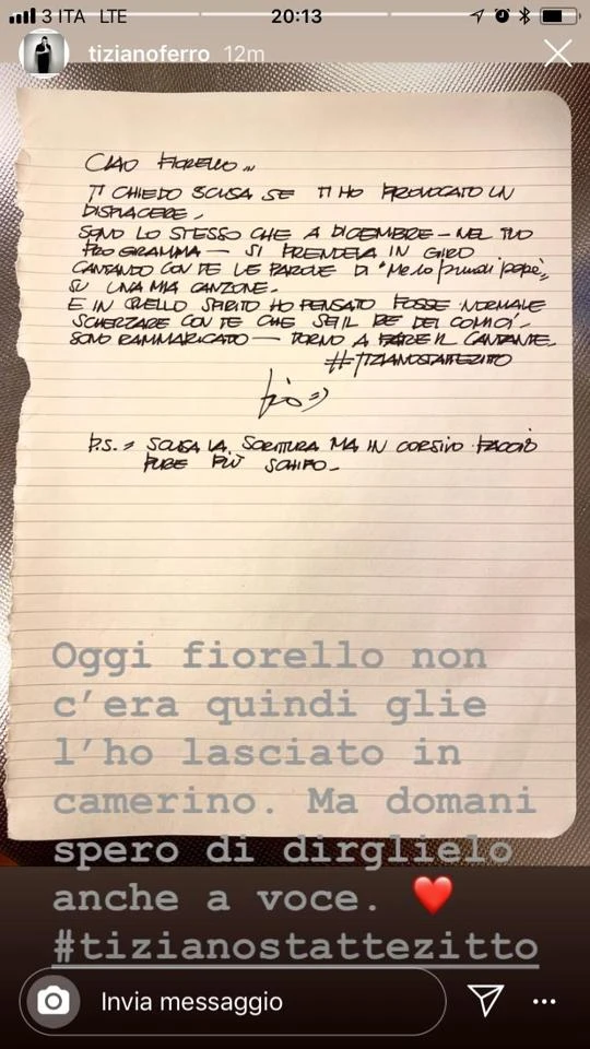 Sanremo 2020, il "crollo" di Tiziano Ferro: statte zitto? Cosa spunta nel camerino dello showman