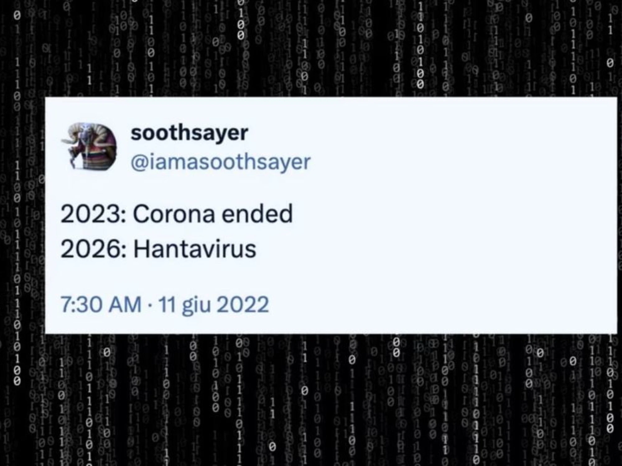 2023 fine del Covid. 2026 Hantavirus": cosa c'è dietro questa profezia