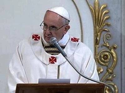 Papa Francesco celebra la Santa messa alla Basilica di San Paolo fuori le Mura