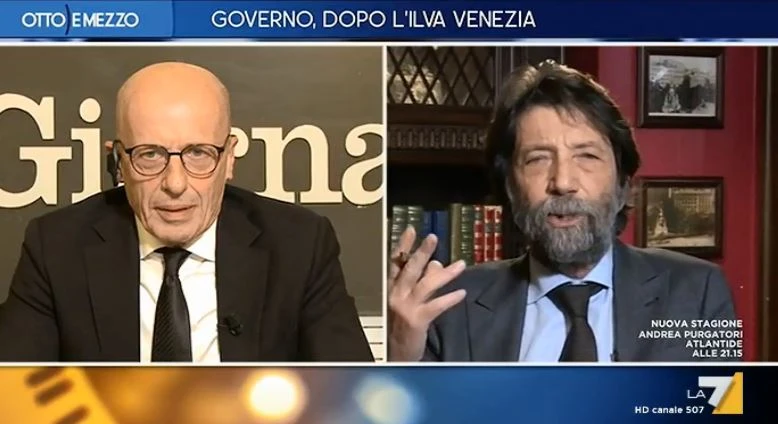 Alessandro Sallusti contro Massimo Cacciari a Otto e mezzo: "Parlare con lui è imbarazzante"