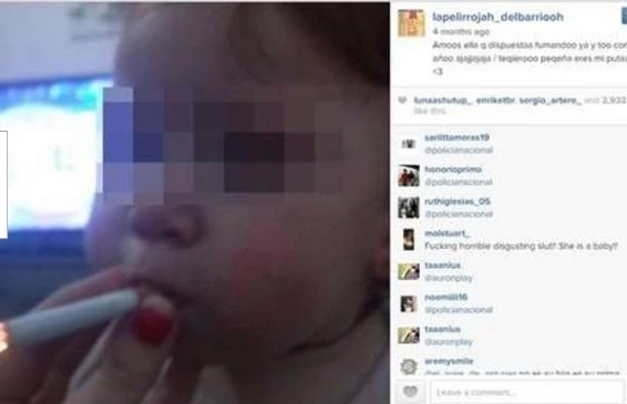 Mamma mette su Instagram la foto del figlio di un anno mentre fuma