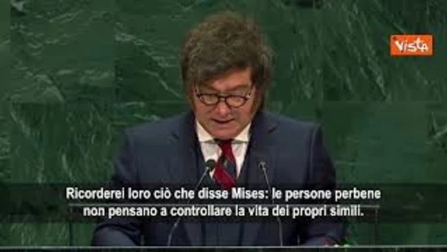 Milei all'Onu: Organizzazione inutile e parassitaria, protegge dittature contro Israele