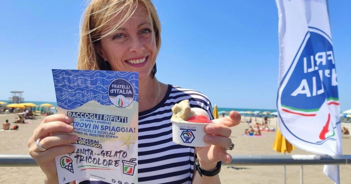 Giorgia Meloni a Ostia, Fdi lancia la campagna ecologista "Spiagge pulite"