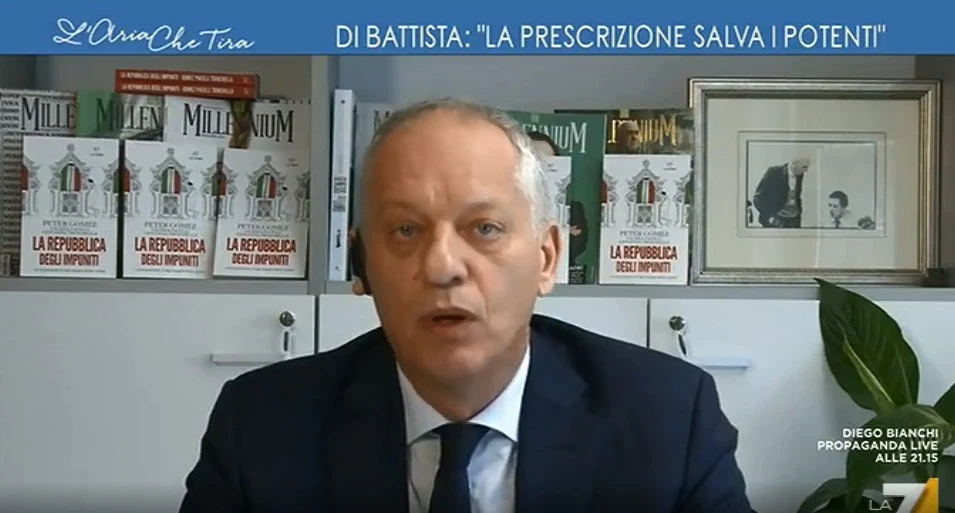 L'Aria che tira, Peter Gomez sulla prescrizione: "Alessandro Di Battista ha ragione"