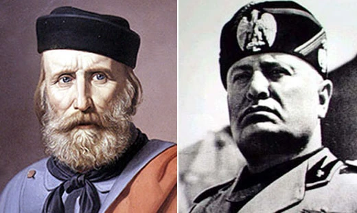 Giuseppe Garibaldi, quante somiglianze con Benito Mussolini