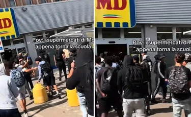 Modena, 50 ragazzi escono da scuola e saccheggiano un supermercato: il video-choc