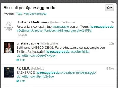 Un Tweet per il paesaggio, iniziativa dell'Universita' di Siena
