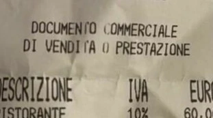 Scontrino, pranzo da 60 euro in sette: un caso clamoroso