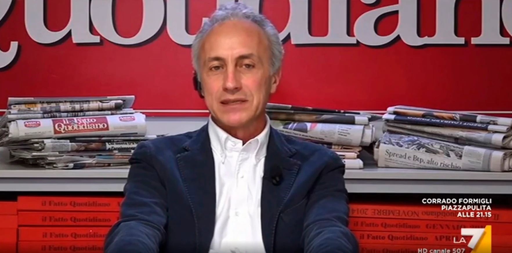 Otto e Mezzo, crisi isterica di Marco Travaglio: "Matteo Salvini? Roba demenziale"
