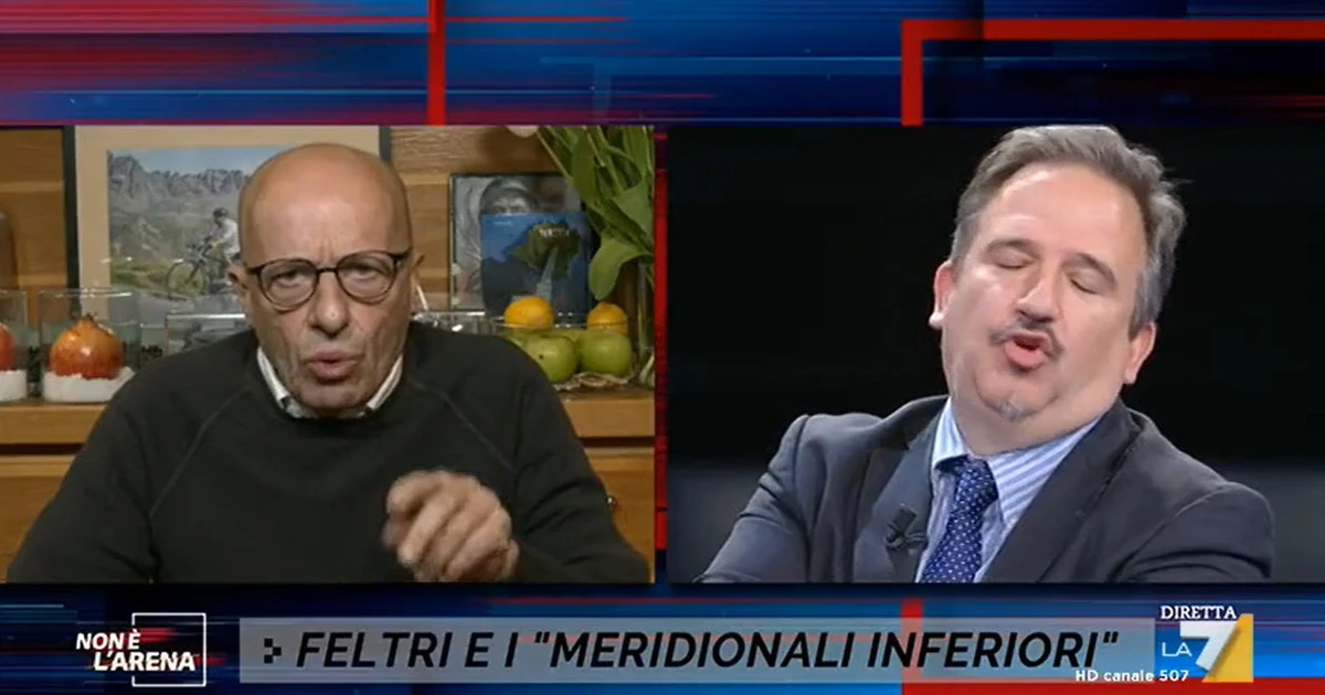 Alessandro Sallusti contro Luca Telese a Non è l'Arena: "Sei tu il razzista, con Feltri. Ecco chi è veramente Vittorio"