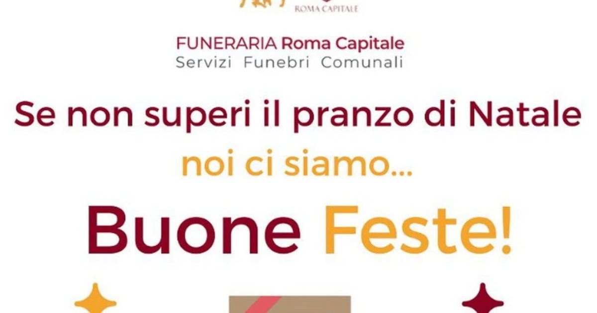 Roma, choc a Natale: "Se non superi il pranzo...", la pubblicità dell'agenzia funebre
