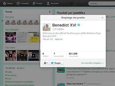 Sempre più followers per il Papa su Twitter, è a un passo dal milione