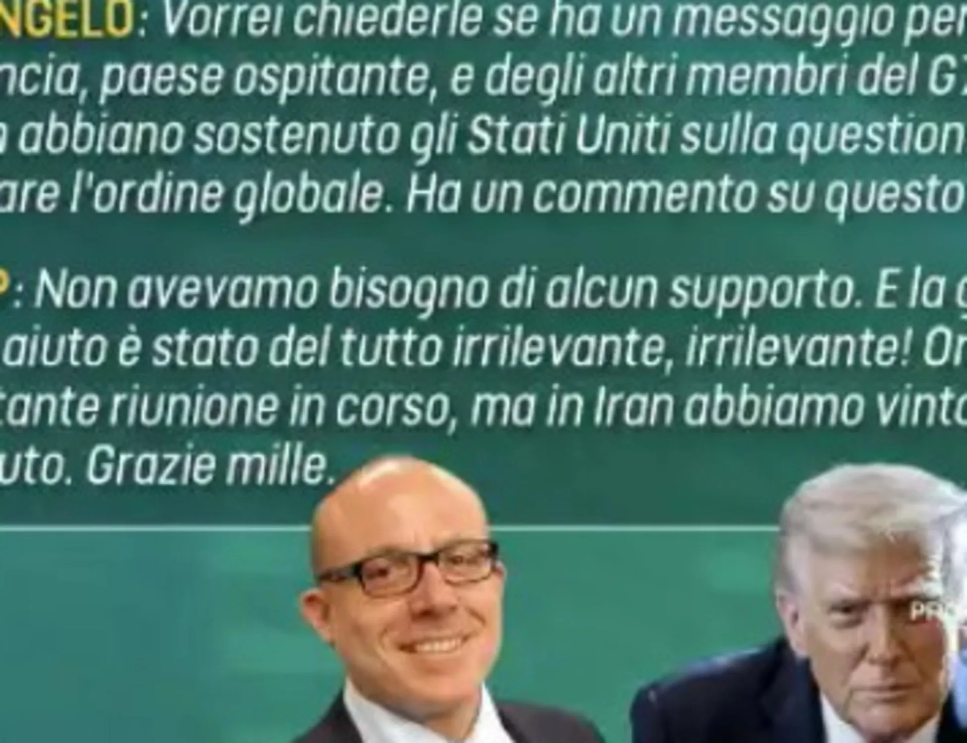 Leggi l'articolo: "Non ci servite. Ora la devo lasciare": Trump sfregia il giornalista de La7 e l'Italia