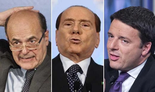 Bersani, Berlusconi e Renzi