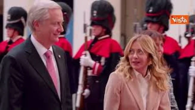 La premier Meloni accoglie a Palazzo Chigi il presidente eletto del Cile José Antonio Kast