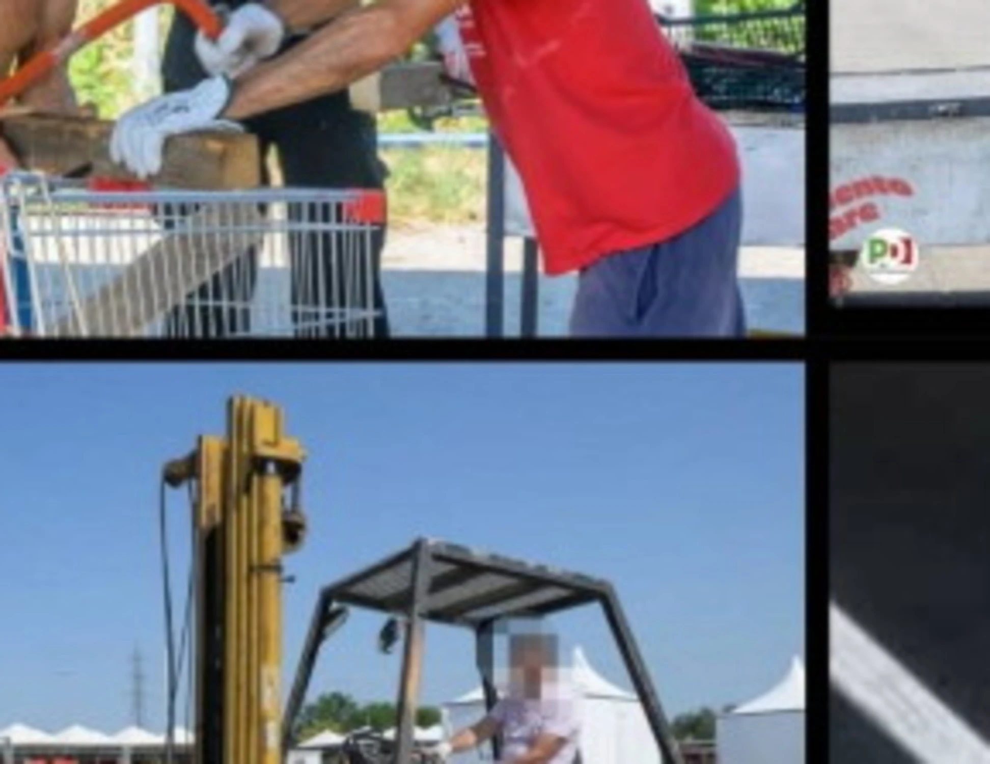 Pd, le foto dei preparativi della Festa dell'Unità nella bufera: la sicurezza? Un optional