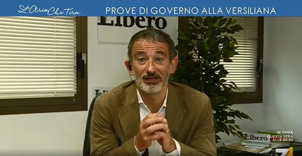 Pietro Senaldi contro Giuseppe Conte a L'aria che tira: "Perché ora dovrà lavorare. Con Salvini e Di Maio..."