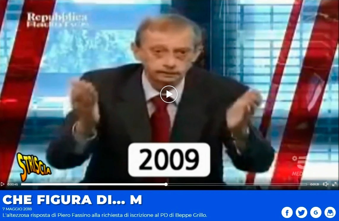 Striscia la notizia grillina ma tutta da godere: Piero Fassino umiliato ancora, "che figura di m..."