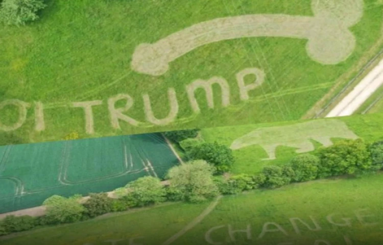 Donald Trump, scandalo a Londra: accolto con questo enorme fallo verde