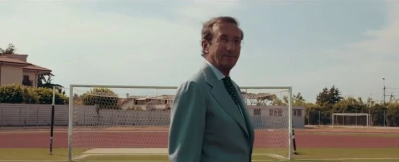 Fini e lo spot sul campo di calcio