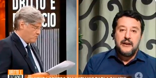 Matteo Salvini a Dritto e Rovescio, assist di Paolo Del Debbio: attacco a Giuseppe Conte sull'omicidio di Roma