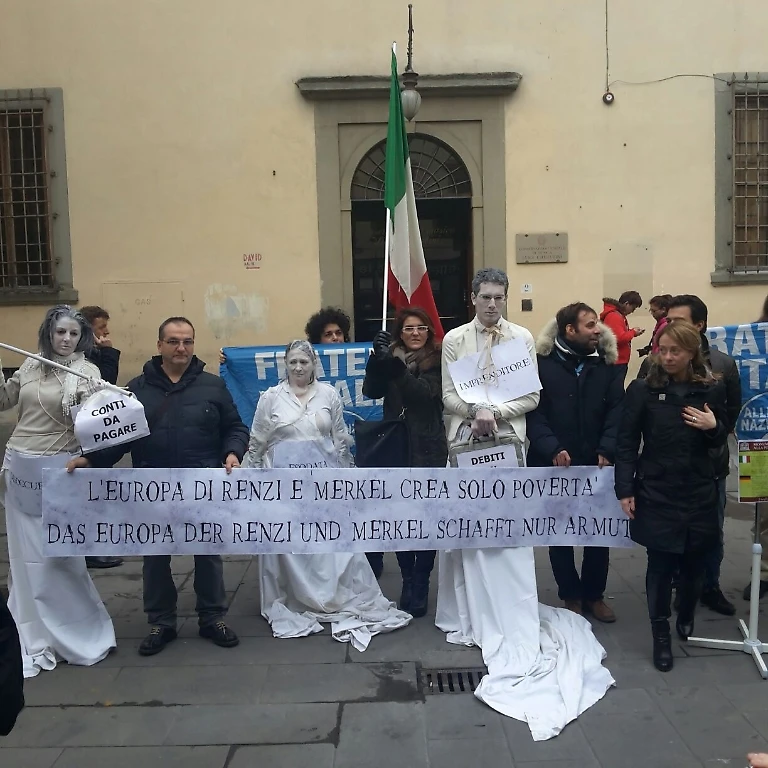 Giorgia Meloni contro la Merkel: ecco il monumento alla povertà