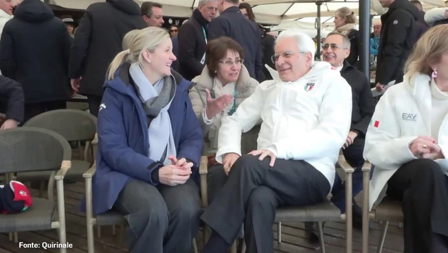Mattarella sull'Olympia delle Tofane a Cortina per assistere al Super-G donne