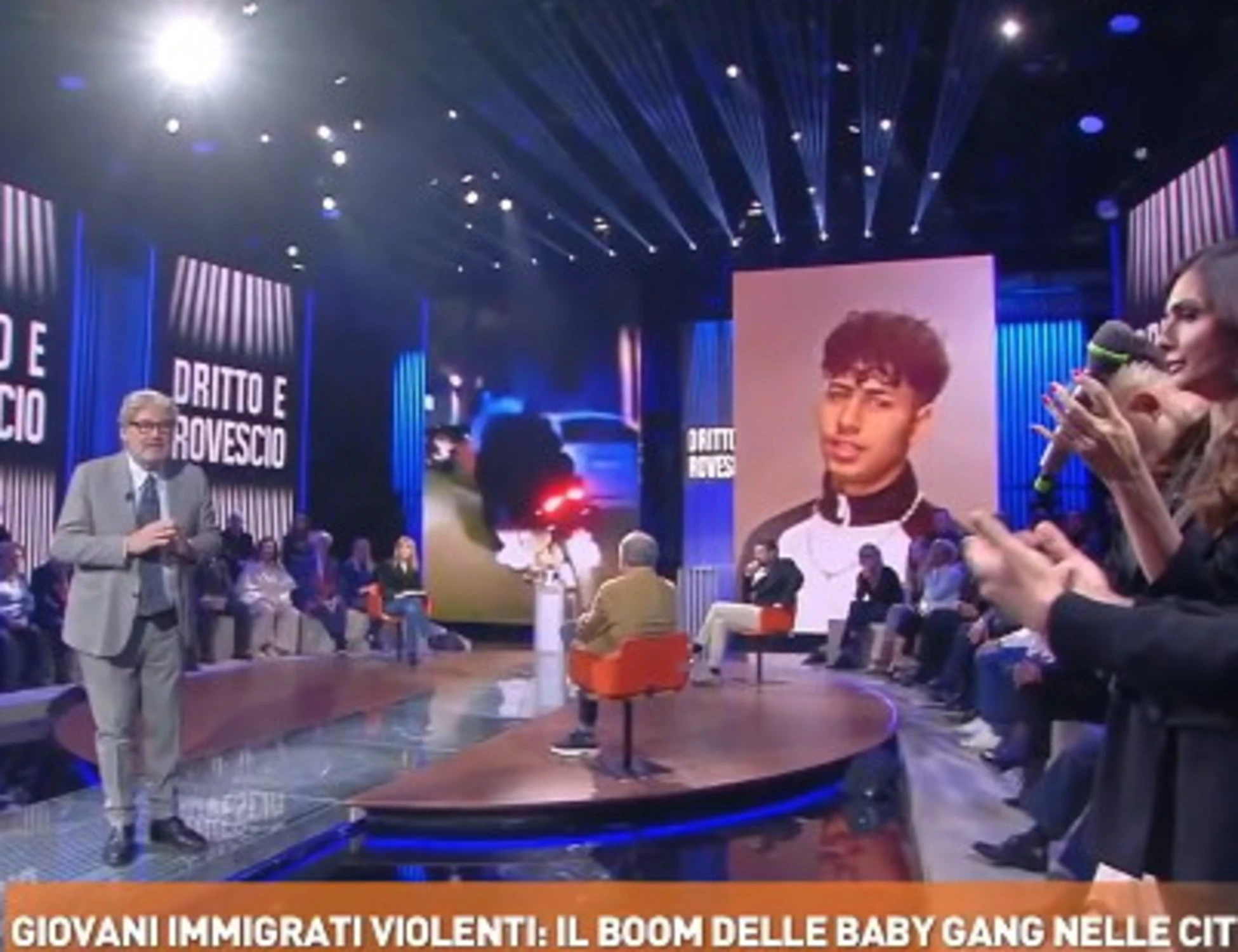 Dritto e Rovescio, Del Debbio asfalta il teppista: "Tu che c*** ne sai?"