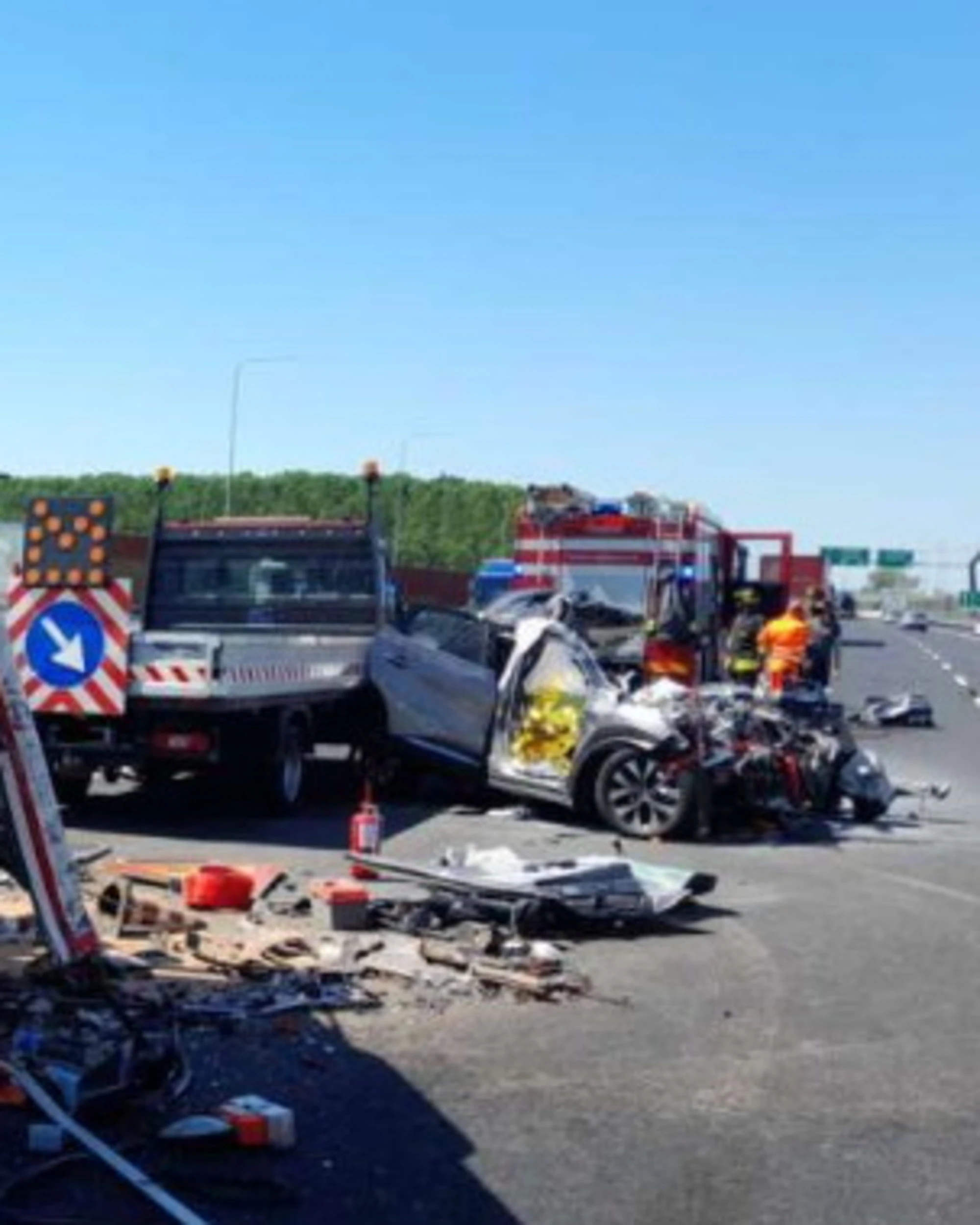 A4, auto piomba su un cantiere: strage in autostrada