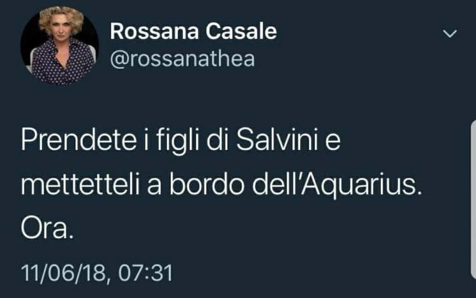 Matteo Salvini, l'attacco ferocissimo della cantante Rossana Casale: "Mettete i suoi figli sull'Aquarius"