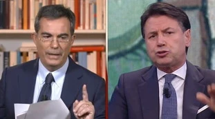 DiMartedì, Giovanni Floris interrompe Conte: "Guardi che Draghi è andato al Quirinale"