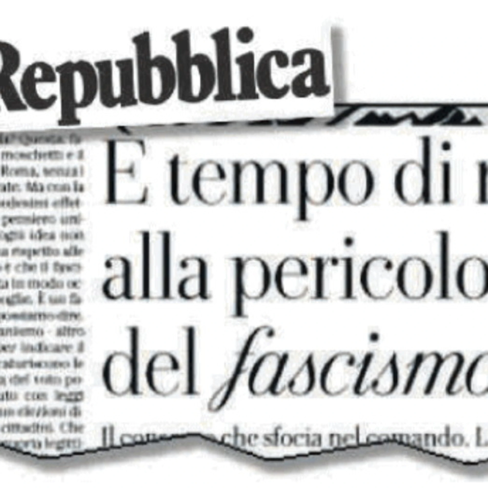 Ora per Repubblica il pericolo è il "fascismo bianco"