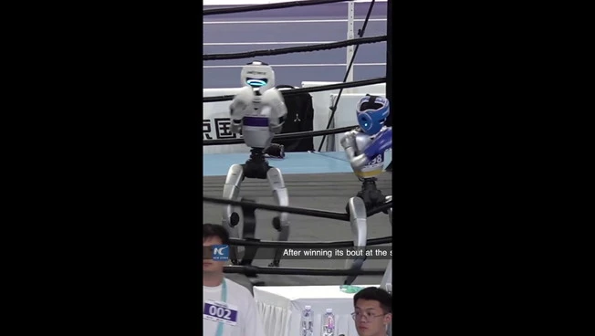 Cina, un robot umanoide festeggia la vittoria "mettendosi in posa"