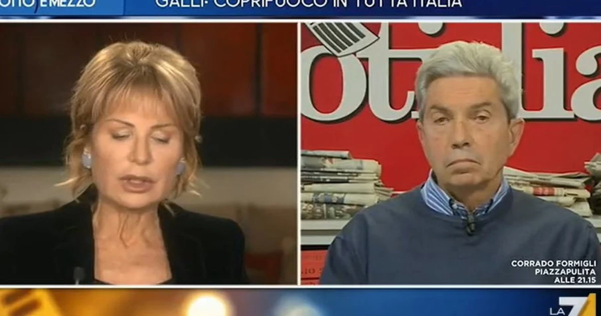 Antonio Padellaro e Lilli Gruber, a Otto e mezzo il processo a Salvini per la vignetta di Mancini: "I risultati li vediamo"