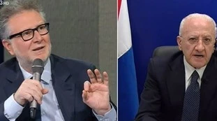 Che tempo che fa, Vincenzo De Luca umilia Fabio Fazio: "Vicino alla beatificazione". Imbarazzo in studio