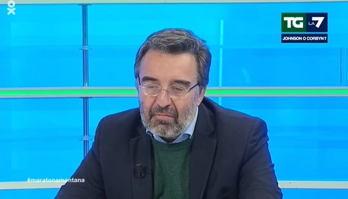 Claudio Borghi ultrà di Boris Johnson, Damilano alla Maratona Mentana alla gogna: "La sofferenza"