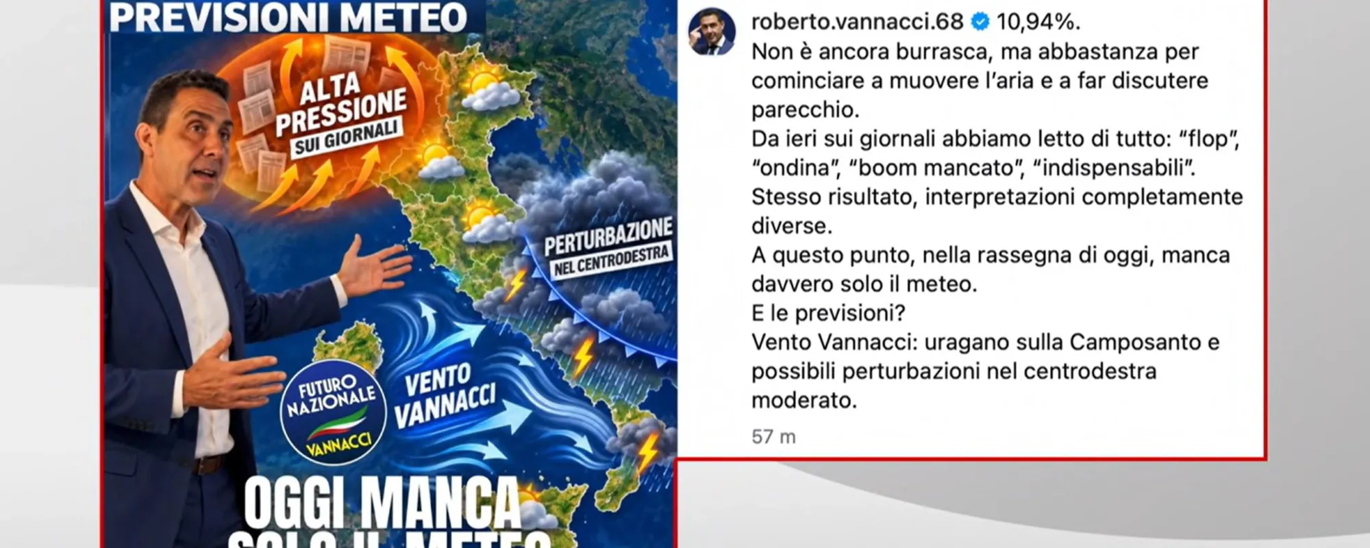 Vannacci, "manca solo il meteo": e il dem Provenzano impazzisce