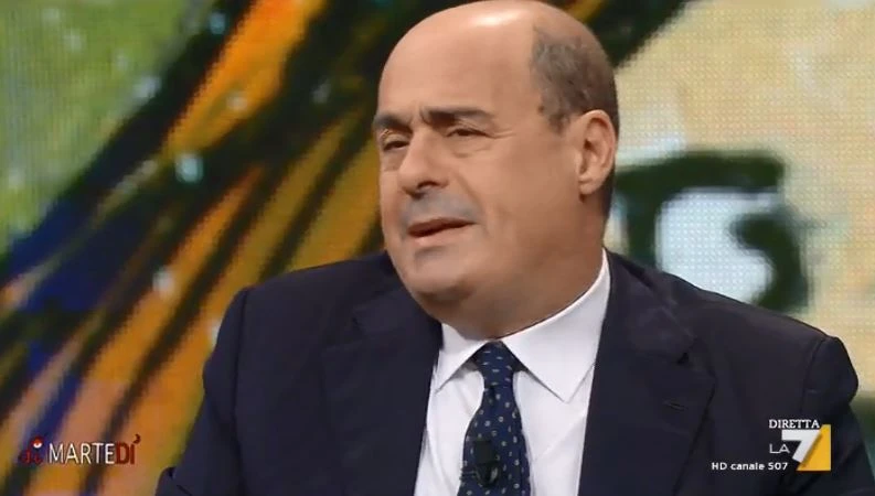 Pier Luigi Bersani e Massimo D'Alema nel Pd, Floris domanda e Zingaretti si auto-umilia in diretta