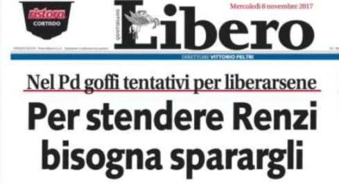 Pd, levata di scudi contro il titolo di Libero su Renzi
