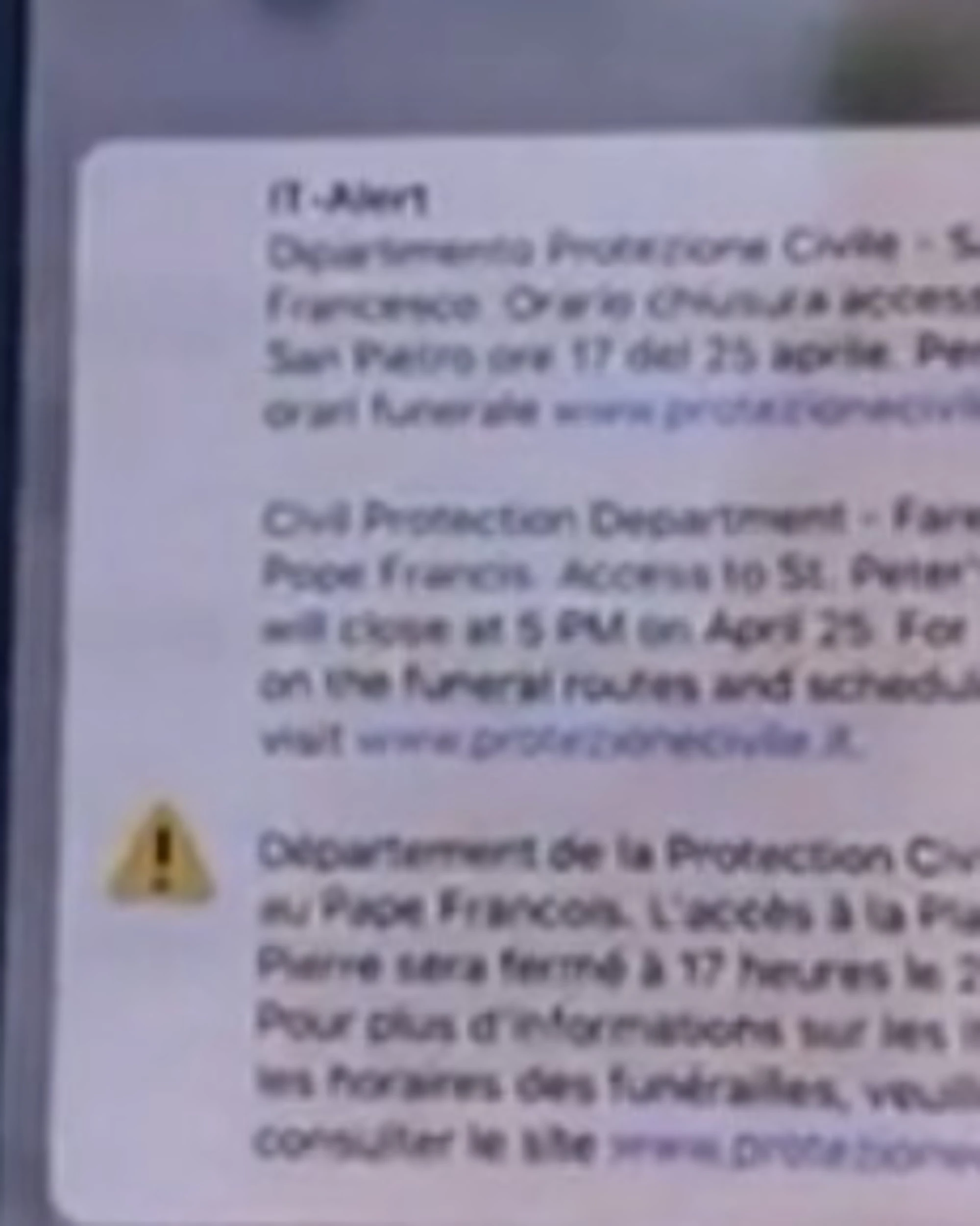 Roma, suona l'It-Alert: ansia per i fedeli in Vaticano. Cosa è successo
