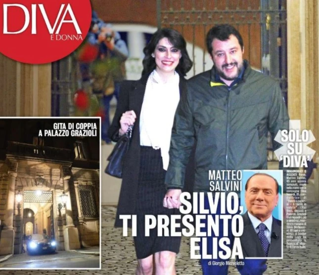 Elisa Isoardi con Matteo Salvini da Berlusconi: le foto in esclusiva su "Diva e donna"