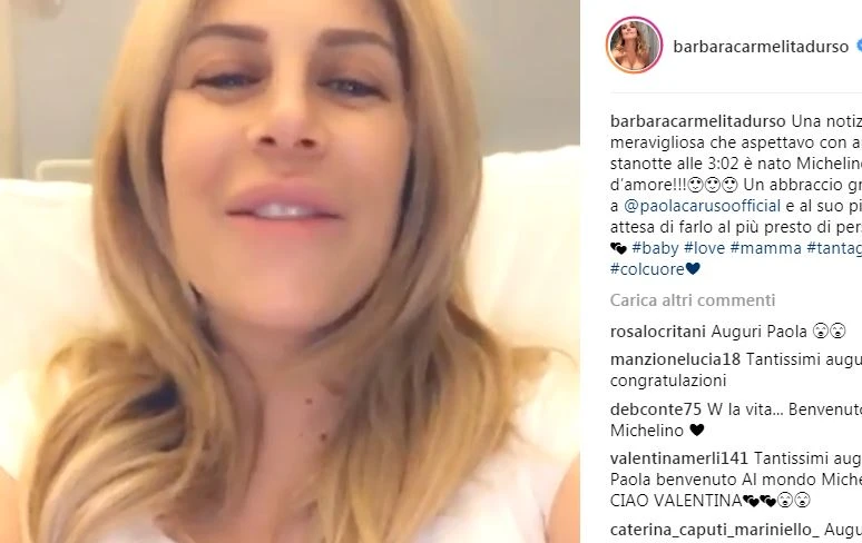 Domenica Live, Paola Caruso diventa mamma: il suo video messaggio per Barbara D'Urso