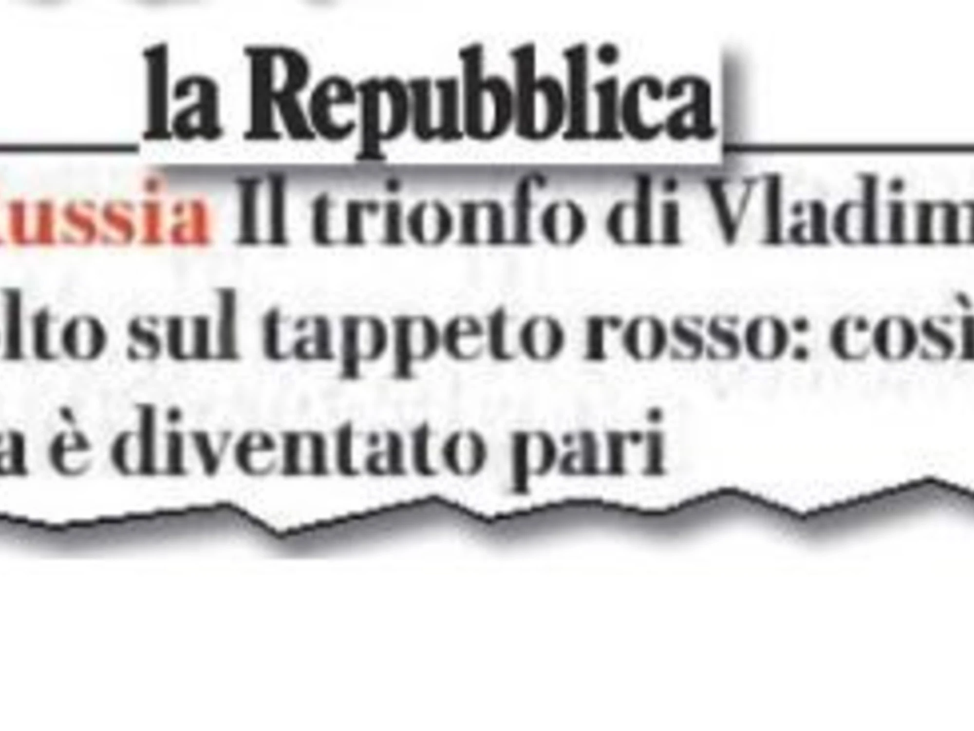 Per il giornale unico “Vladimir da paria è diventato pari”
