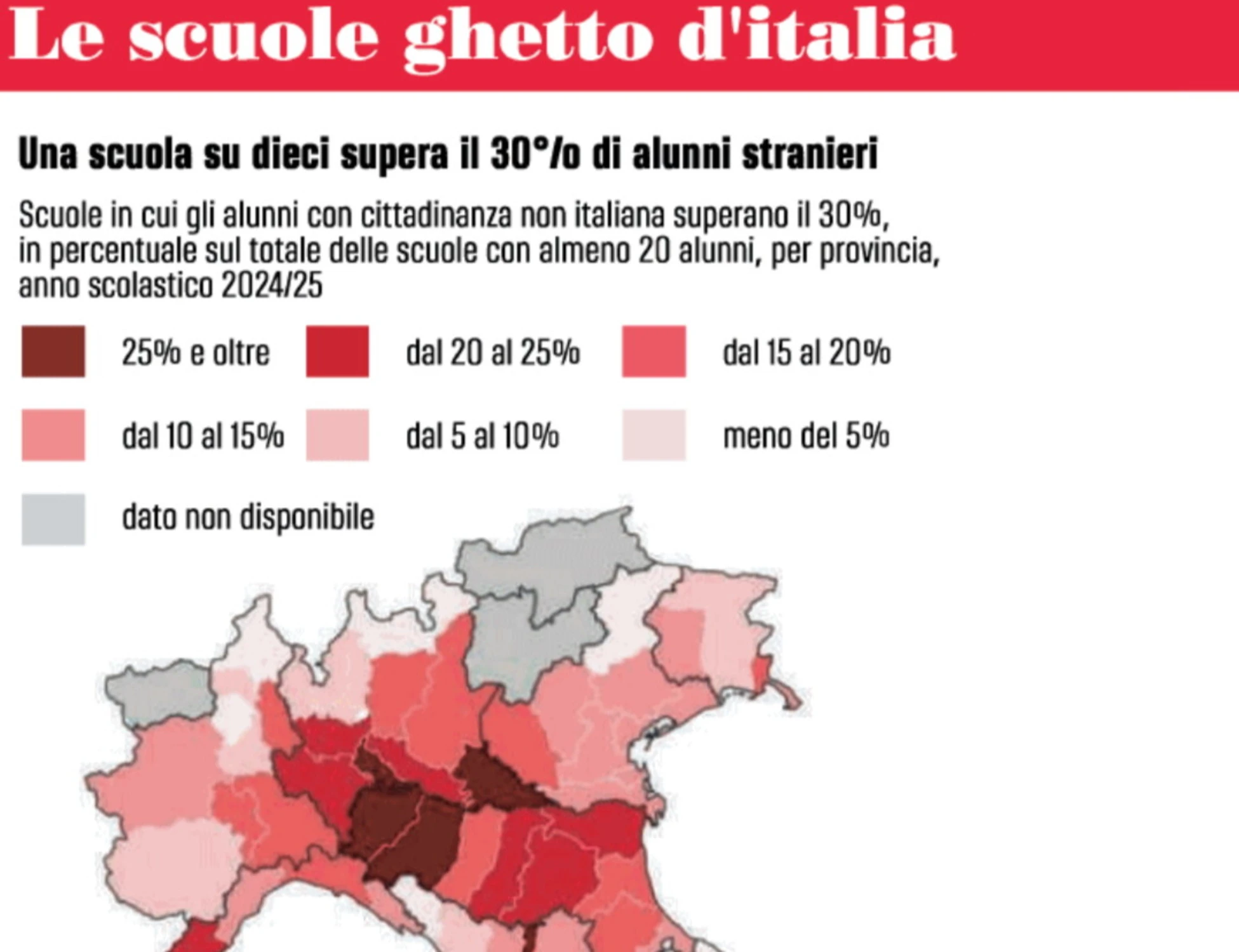 Scuola ghetto, da Milano a Venezia: tutte le classi dove non si parla italiano