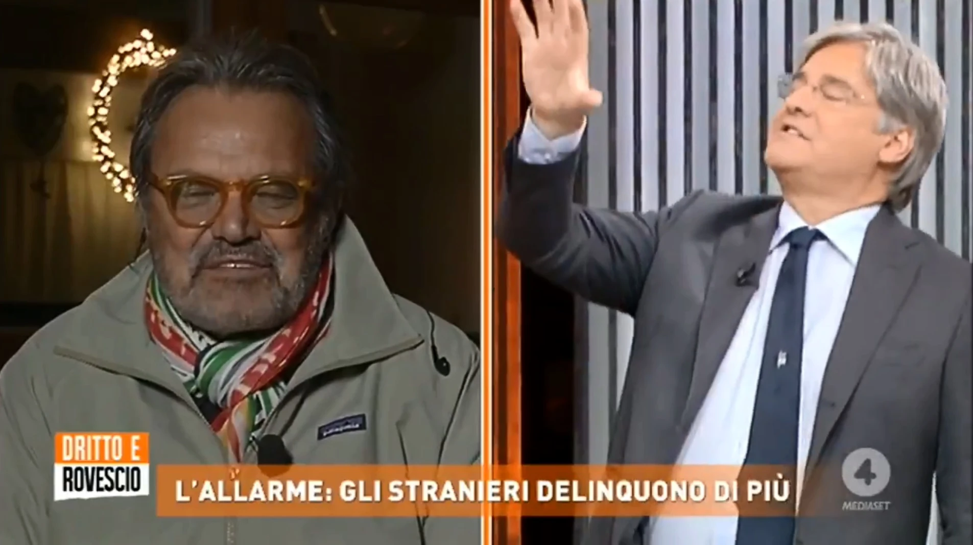 Dritto e Rovescio, Del Debbio contro Oliviero Toscani: "Fai la lezioncina? Non rompermi le palle e vai a..."