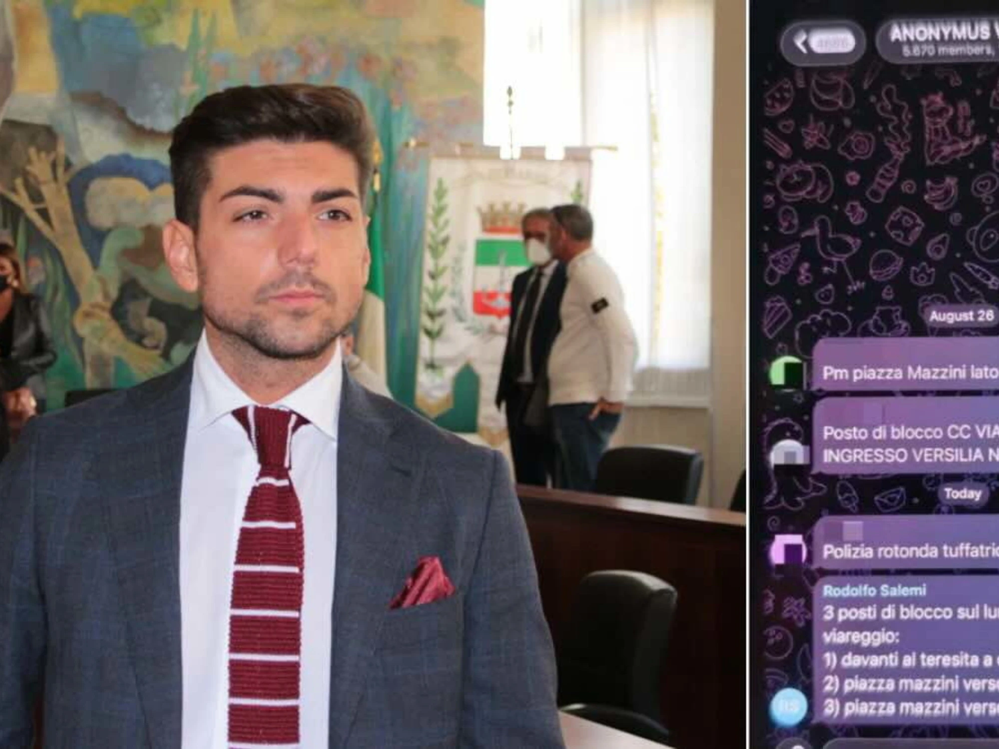  L'assessore che segnala i posti di blocco