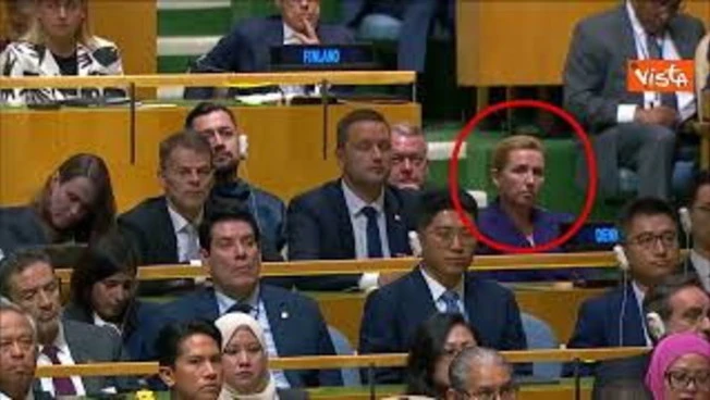 La Prima Ministra danese Mette Frederiksen annuisce durante discorso Trump all'Onu