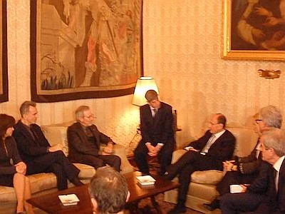 'Lincoln' a palazzo Madama, Spielberg e Day-Lewis incontrano Schifani